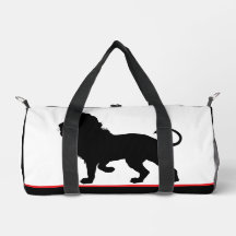 Lion Silhouette Black Red Trim