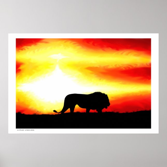 Lion Silhouette Poster (Front)