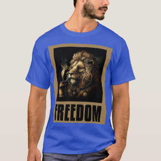 Lion Smoking Pipe Freedom T-Shirt