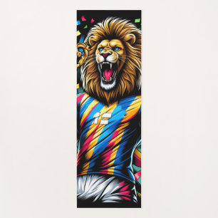 Lion Soccer Champion Trophy Football Victory Yoga Mat