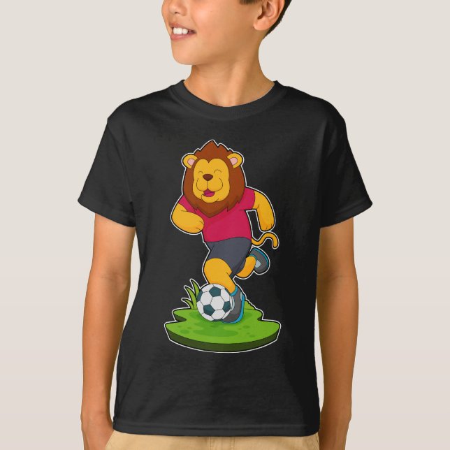 Lion Soccer player Soccer T-Shirt (Front)