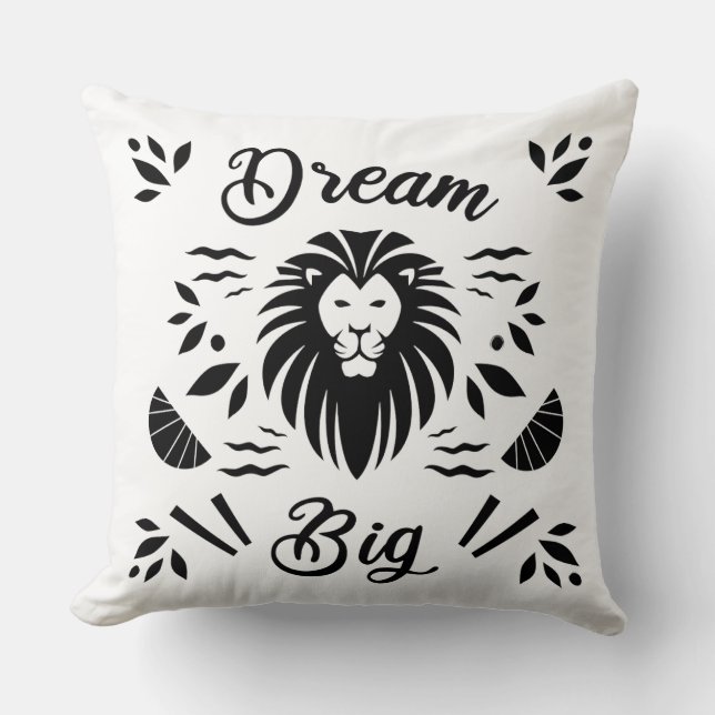 Lion Spirit Inspiration Throw Pillow (Front)
