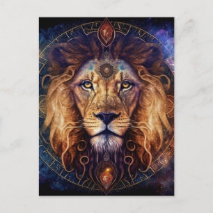Lion Spirit Mandala Visionary Art Postcard