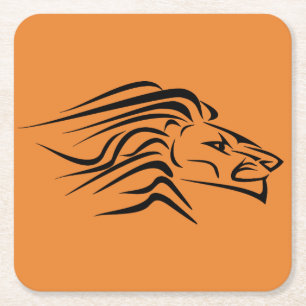 Lion Square Paper Coaster