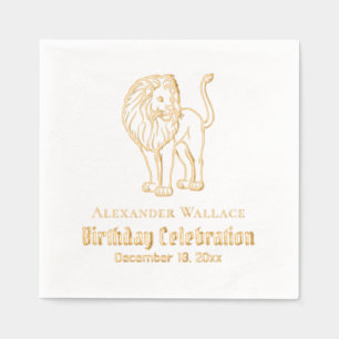 Lion Standing Anniversaire Fête Nom Date