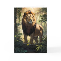 Lion standing proud in Jungle | Card