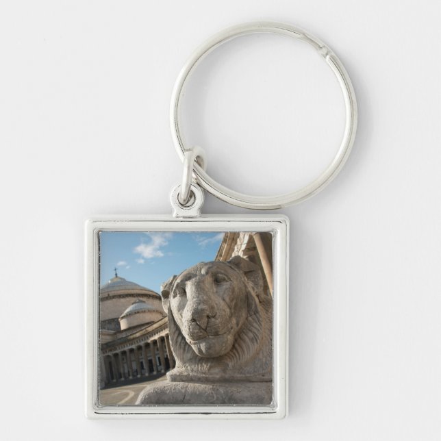 Lion statue in front of San Francesco di Paola Keychain (Front)