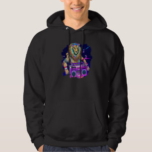 Lion Stereo Techno Cool Lion DJ Music Retro Hoodie