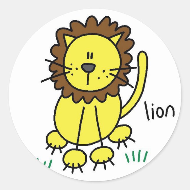 Lion Stick Figure Stickers Sticker (Front)