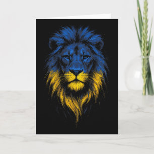 Lion Strength Art Ukrainian Flag Ukraine  Card
