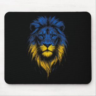 Lion Strength Art Ukrainian Flag Ukraine Mouse Pad