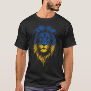 Lion Strength Art Ukrainian Flag Ukraine  T-Shirt