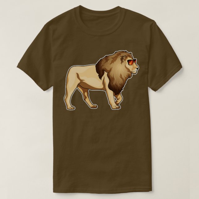 Lion Sunglasses 2 T-Shirt (Design Front)