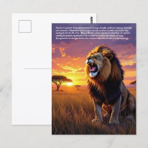 Lion Symbolism Postcard