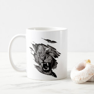 Lion T-Shirt Button Coffee Mug