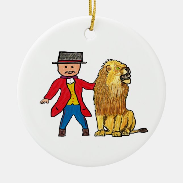 Lion Taming Ceramic Ornament (Front)