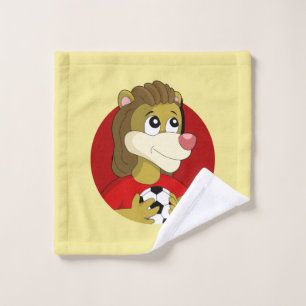 Lion tenant un ballon de football dessin animé lin