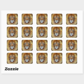 Lion textile d'art. Sticker série de 20