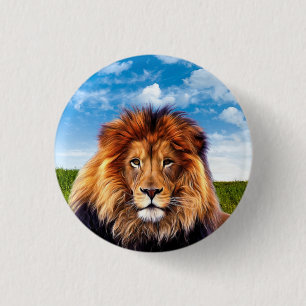 Lion The King of Forest 1 Inch Round Button