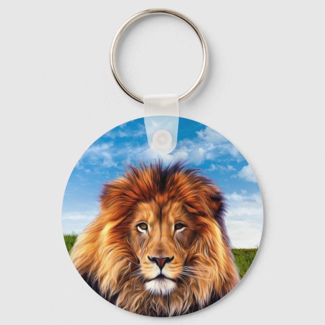Lion The King of Forest Keychain (Front)