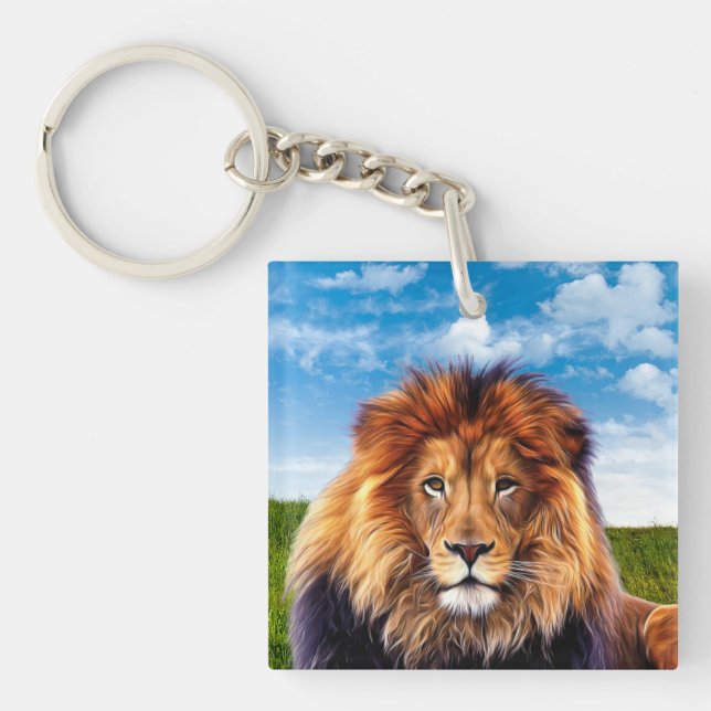 Lion The King of Forest Keychain (Front)