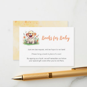 Lion Themed Baby Shower Books for Baby Enclosure Card
