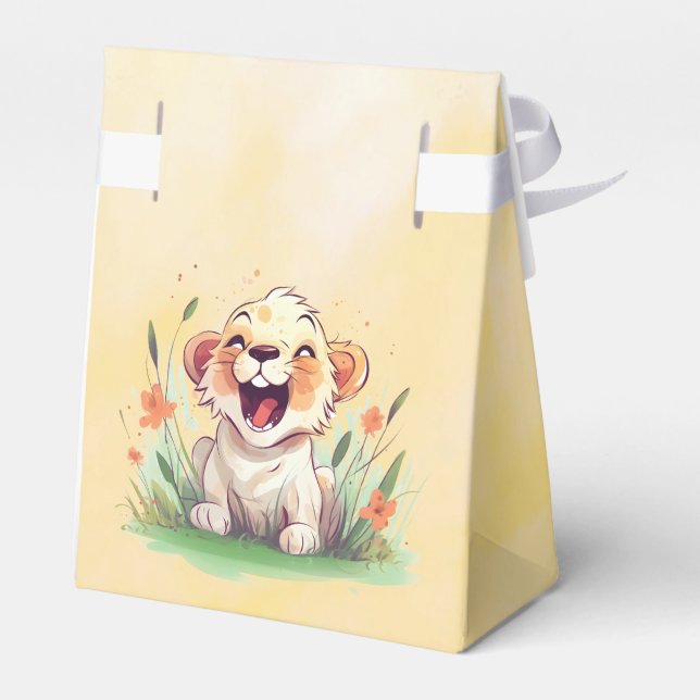 Lion Themed Baby Shower Favor Box (Back Side)
