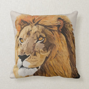 Lion throw cushion