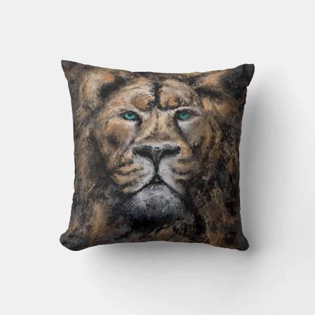 Lion Throw Oreiller Peinture de style moderne (Recto)