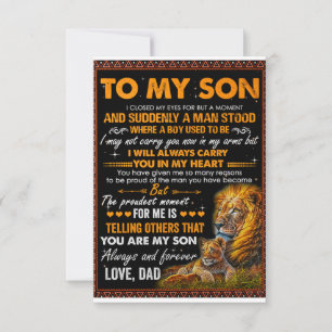 Lion To My Son I Closed My Eyes For A Moment-Dad  Thank You Card