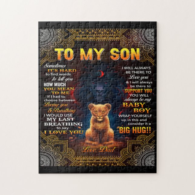 Lion To My Son Sometimes It's Hard Dad   Jigsaw Puzzle (Vertical)
