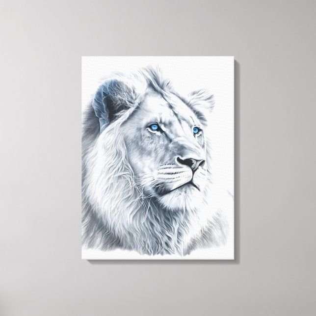 Lion - Toile de dessin au crayon (Recto)