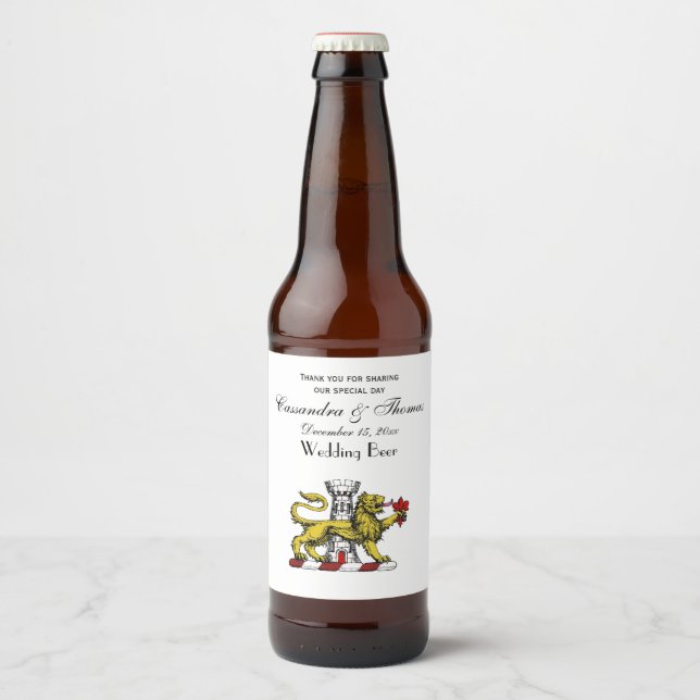 Lion Tower Fleur de Lis Crest Emblem C Beer Bottle Label (Front)