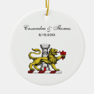 Lion Tower Fleur de Lis Crest Emblem C Ceramic Ornament