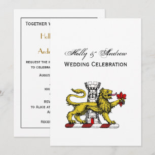 Lion Tower Fleur de Lis Crest Emblem C Invitation