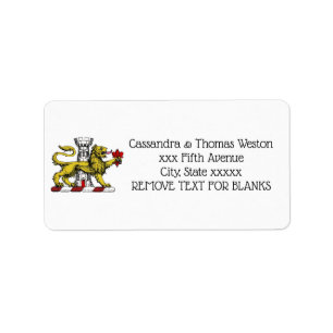 Lion Tower Fleur de Lis Crest Emblem C Label