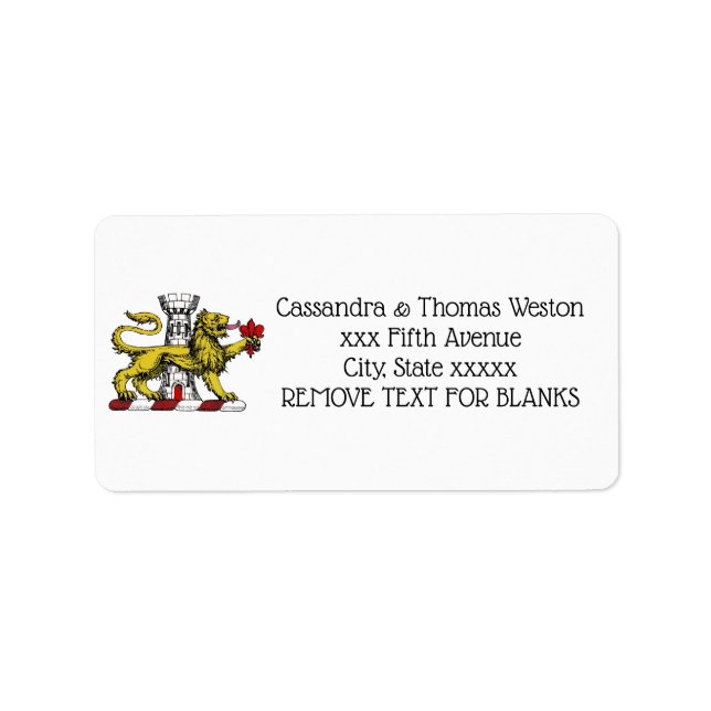 Lion Tower Fleur de Lis Crest Emblem C Label (Front)