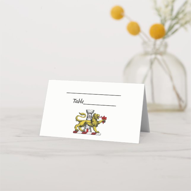 Lion Tower Fleur de Lis Crest Emblem C Place Card (Front)