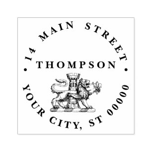 Lion Tower Fleur de Lis Crest Emblem C Rubber Stamp