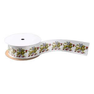 Lion Tower Fleur de Lis Crest Emblem C Satin Ribbon