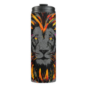 Lion Travel Mug Orange Dark Lion Thermal Tumbler