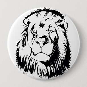 Lion Tribal 002 4 Inch Round Button