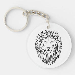 Lion tribal noir et blanc