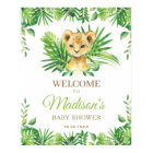 Lion Tropical Greenery Baby shower Affiche de bien