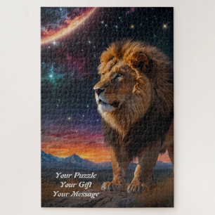Lion Under a Starry Sky Jigsaw Puzzle