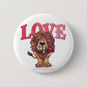 Lion Valentine's Day 2 Inch Round Button