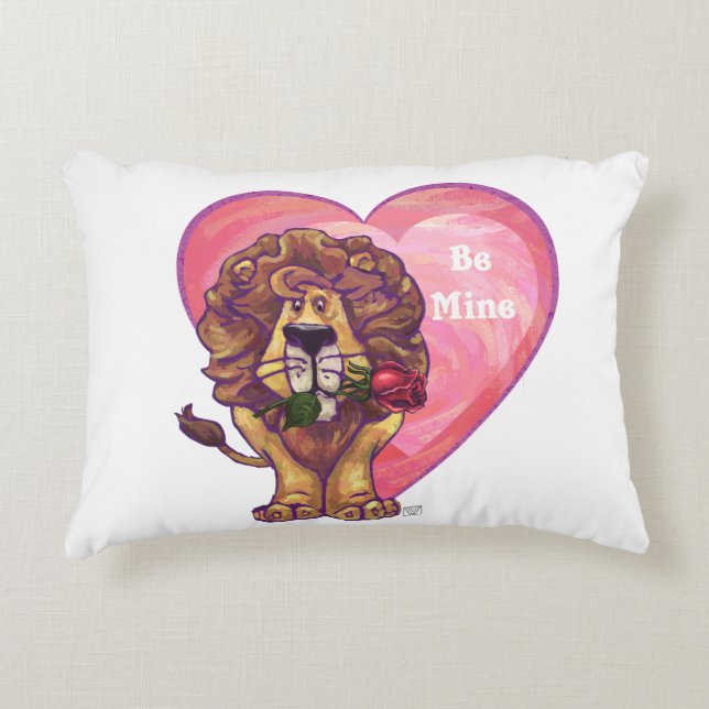 Lion Valentine's Day Decorative Pillow (Front)