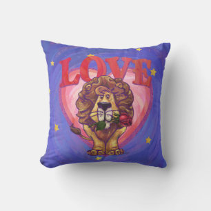 Lion Valentine's Day Throw Pillow