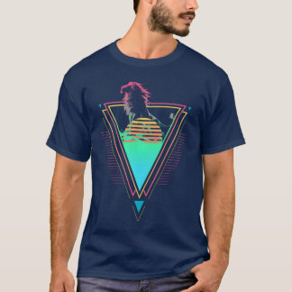Lion Vaporwave Synthwave 90s 80s Sunset funny T-Shirt