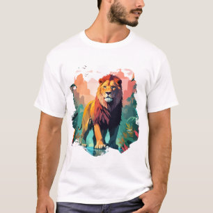 Lion Vector Art Animal Majestic Nature Wildife T-Shirt